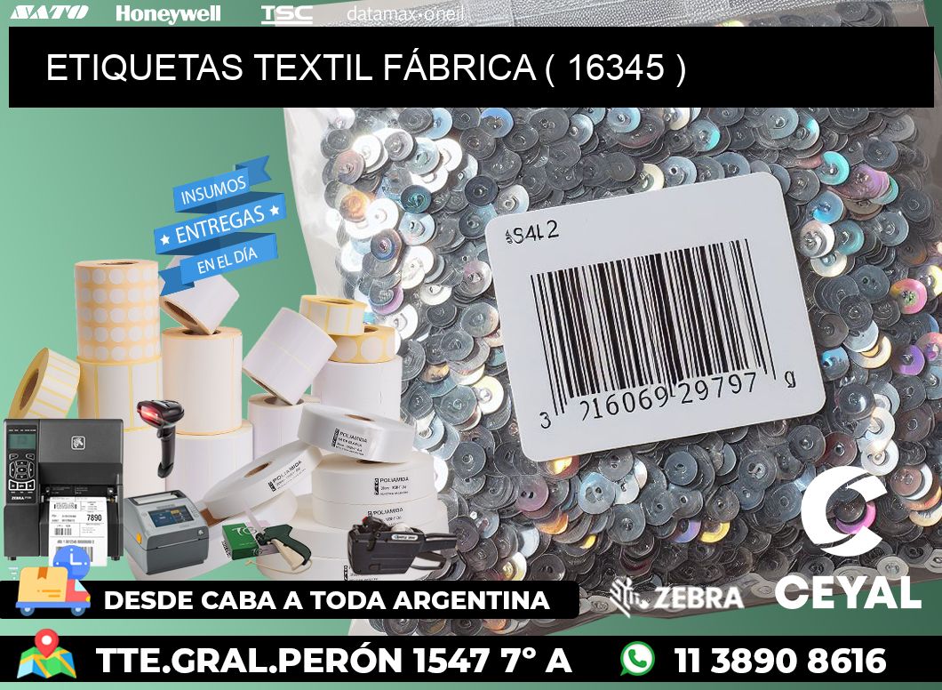 ETIQUETAS TEXTIL FÁBRICA ( 16345 )