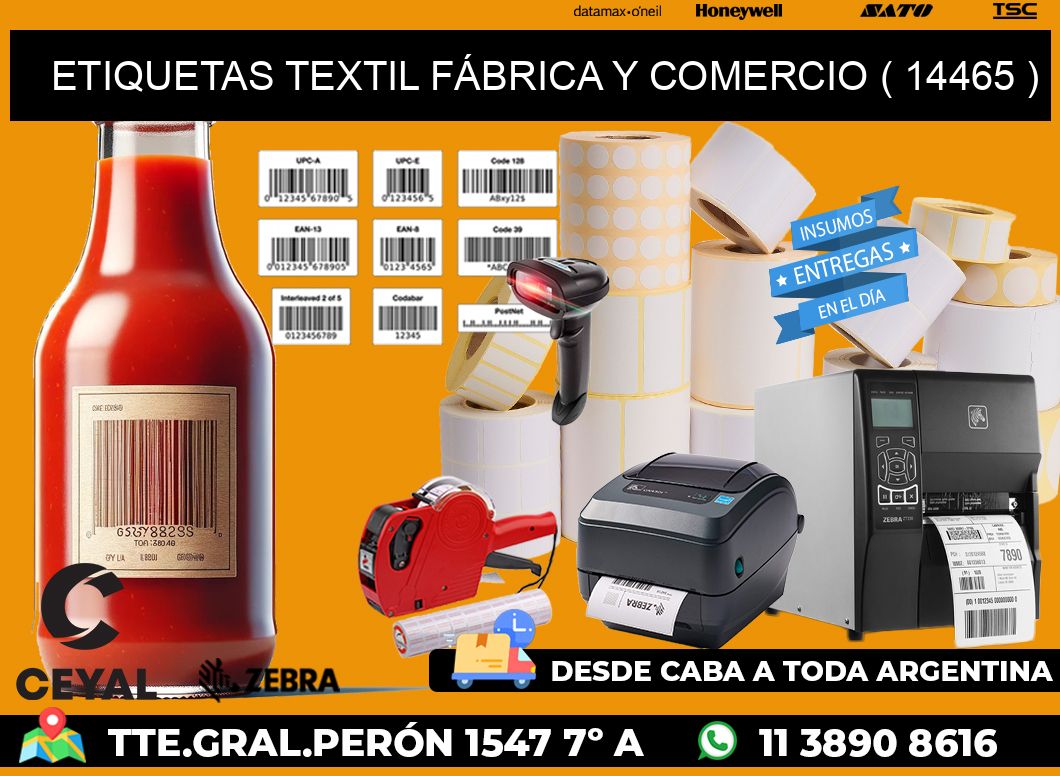 ETIQUETAS TEXTIL FÁBRICA Y COMERCIO ( 14465 )