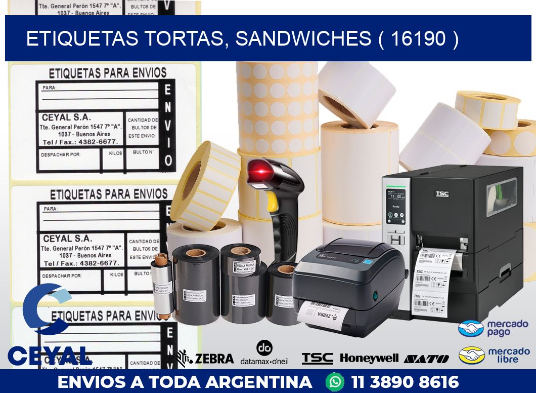 ETIQUETAS TORTAS, SANDWICHES ( 16190 )