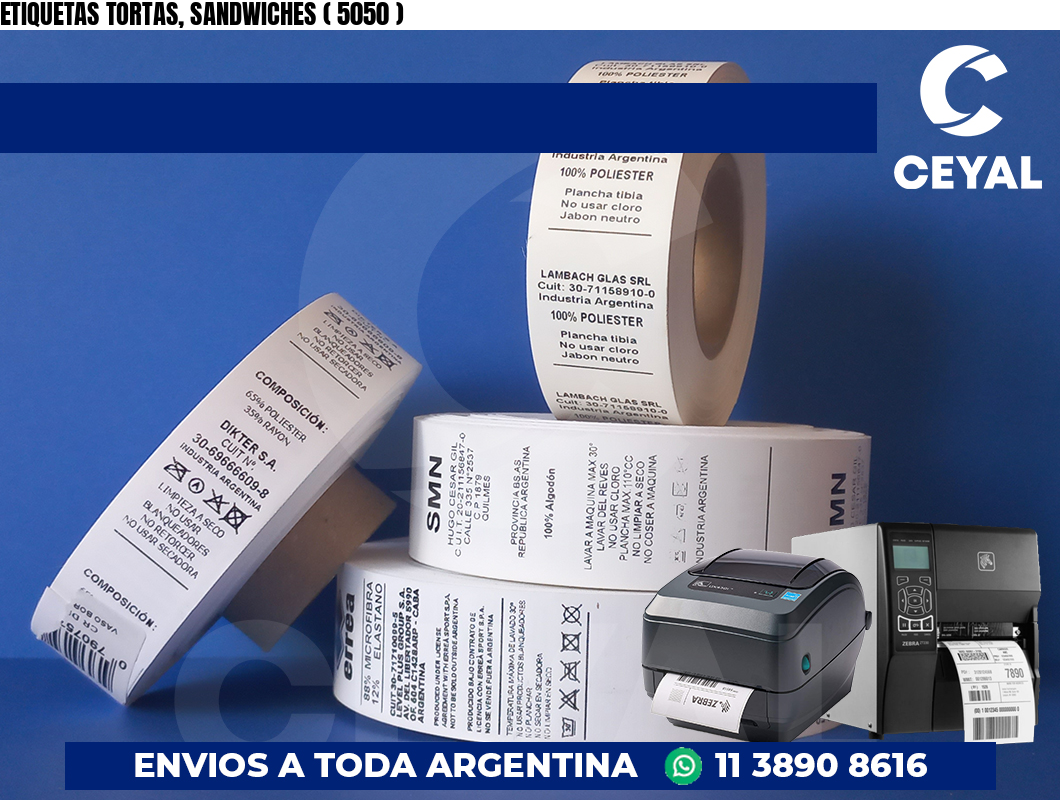ETIQUETAS TORTAS, SANDWICHES ( 5050 )
