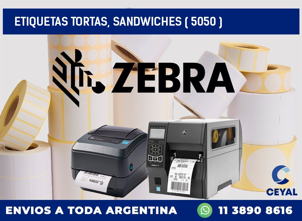 ETIQUETAS TORTAS, SANDWICHES ( 5050 )