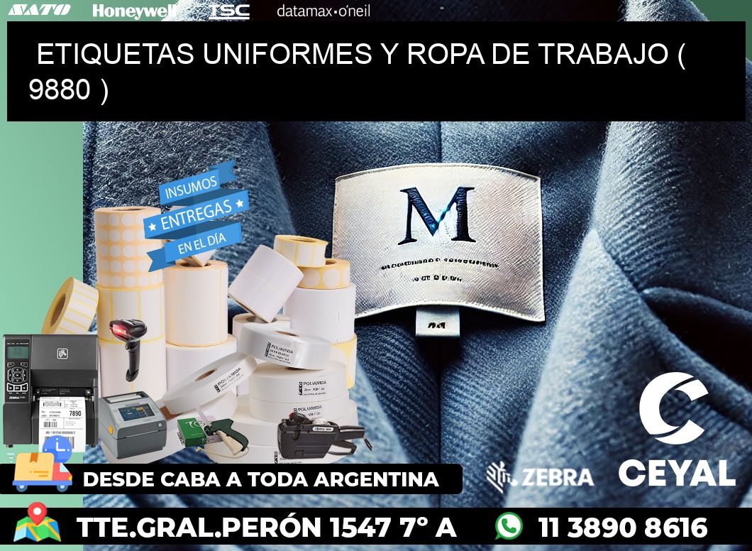 ETIQUETAS UNIFORMES Y ROPA DE TRABAJO ( 9880 )