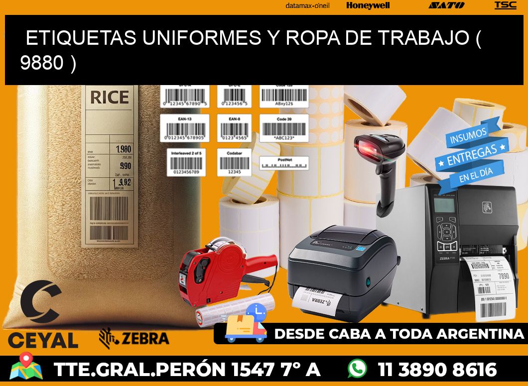 ETIQUETAS UNIFORMES Y ROPA DE TRABAJO ( 9880 )