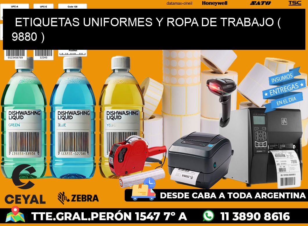 ETIQUETAS UNIFORMES Y ROPA DE TRABAJO ( 9880 )