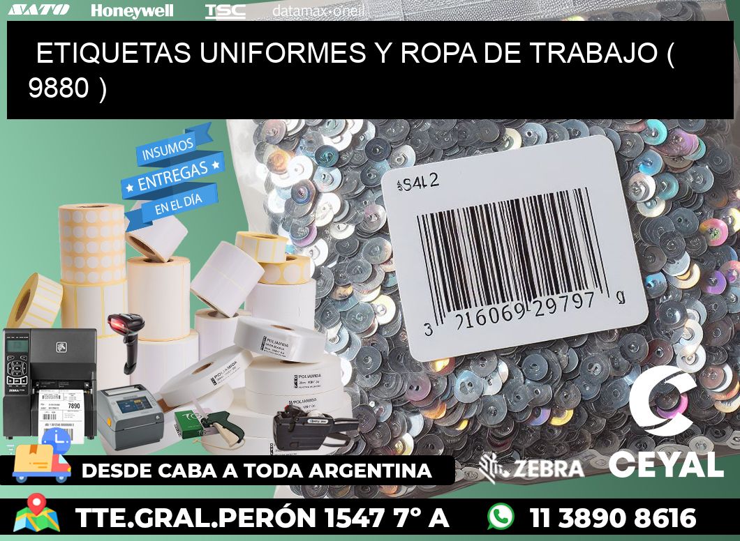 ETIQUETAS UNIFORMES Y ROPA DE TRABAJO ( 9880 )