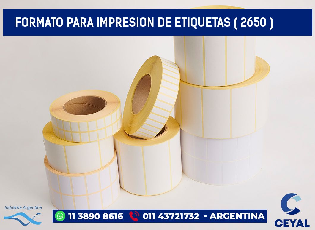 FORMATO PARA IMPRESION DE ETIQUETAS ( 2650 )
