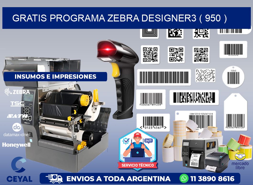 GRATIS PROGRAMA ZEBRA DESIGNER3 ( 950 )