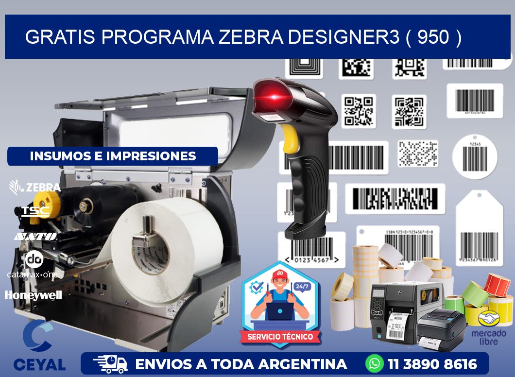 GRATIS PROGRAMA ZEBRA DESIGNER3 ( 950 )