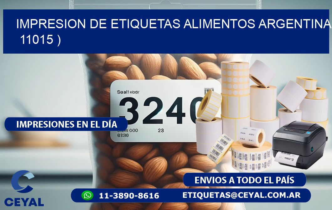 IMPRESION DE ETIQUETAS ALIMENTOS ARGENTINA   11015 )