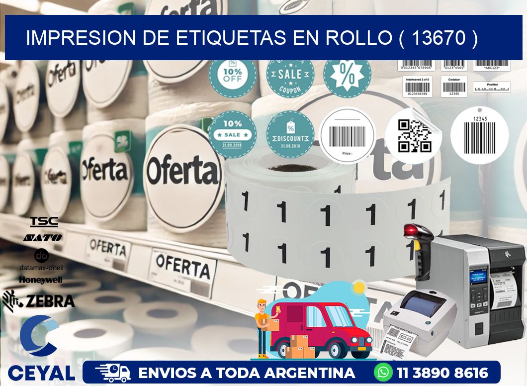 IMPRESION DE ETIQUETAS EN ROLLO ( 13670 )
