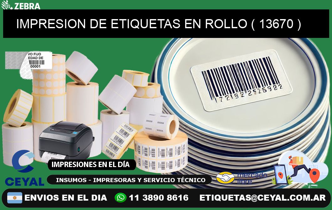 IMPRESION DE ETIQUETAS EN ROLLO ( 13670 )