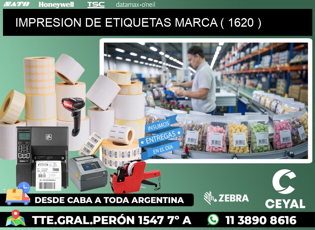 IMPRESION DE ETIQUETAS MARCA ( 1620 )