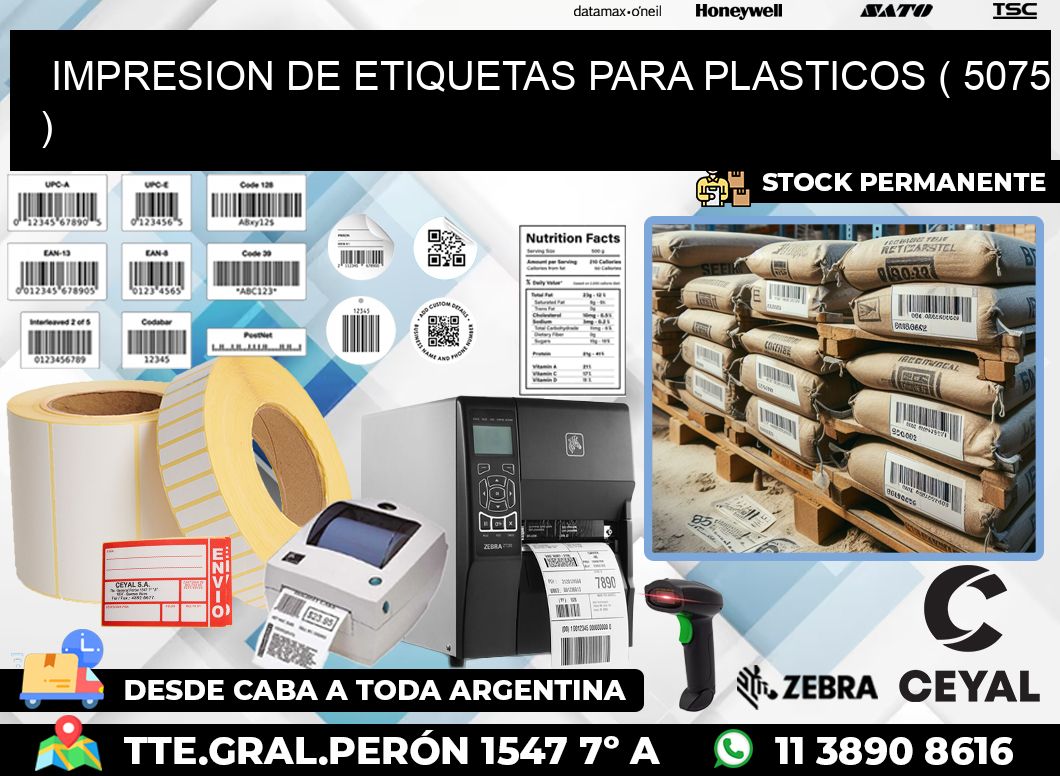 IMPRESION DE ETIQUETAS PARA PLASTICOS ( 5075 )