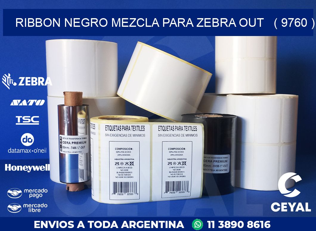 RIBBON NEGRO MEZCLA PARA ZEBRA OUT   ( 9760 )
