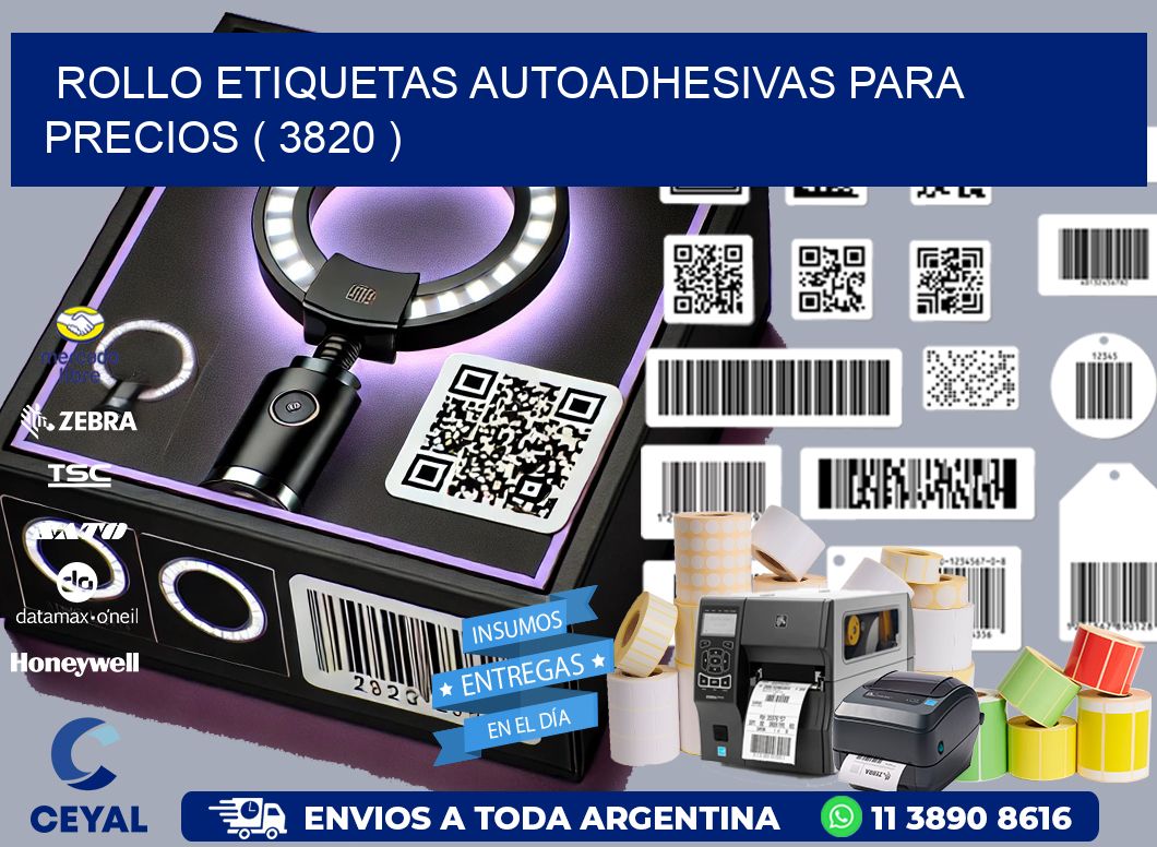 ROLLO ETIQUETAS AUTOADHESIVAS PARA PRECIOS ( 3820 )
