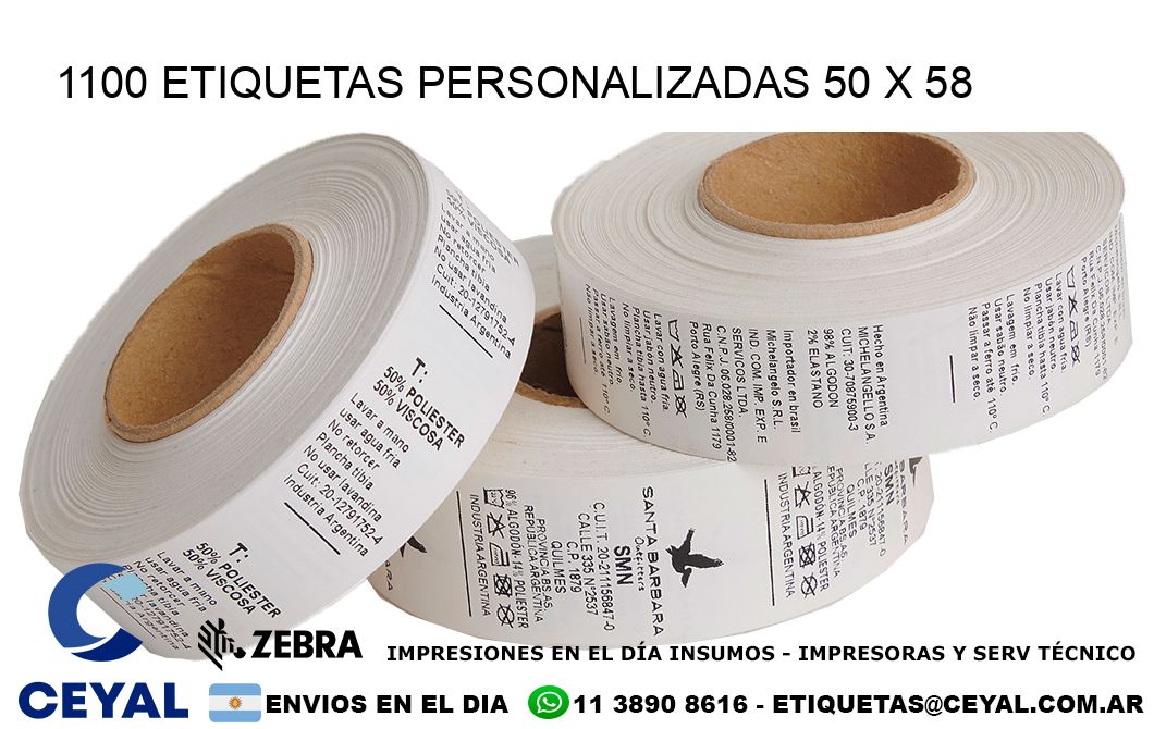 1100 ETIQUETAS PERSONALIZADAS 50 x 58