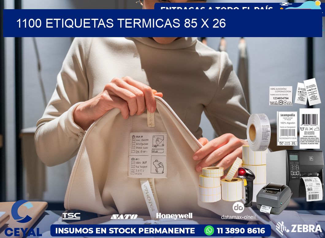 1100 ETIQUETAS TERMICAS 85 x 26