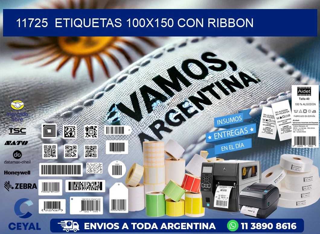 11725  ETIQUETAS 100X150 CON RIBBON