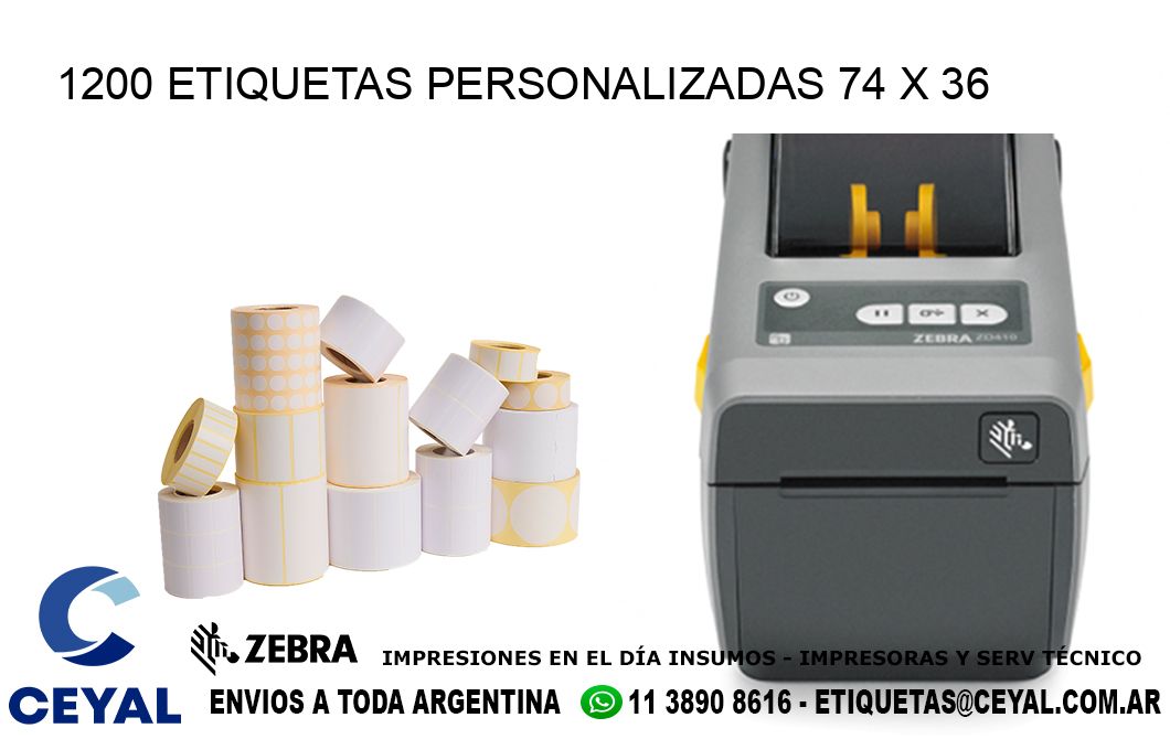 1200 ETIQUETAS PERSONALIZADAS 74 x 36