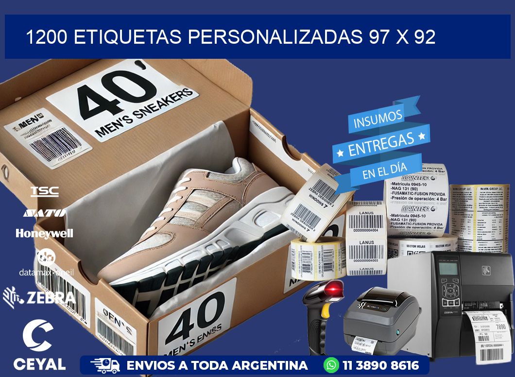 1200 ETIQUETAS PERSONALIZADAS 97 x 92