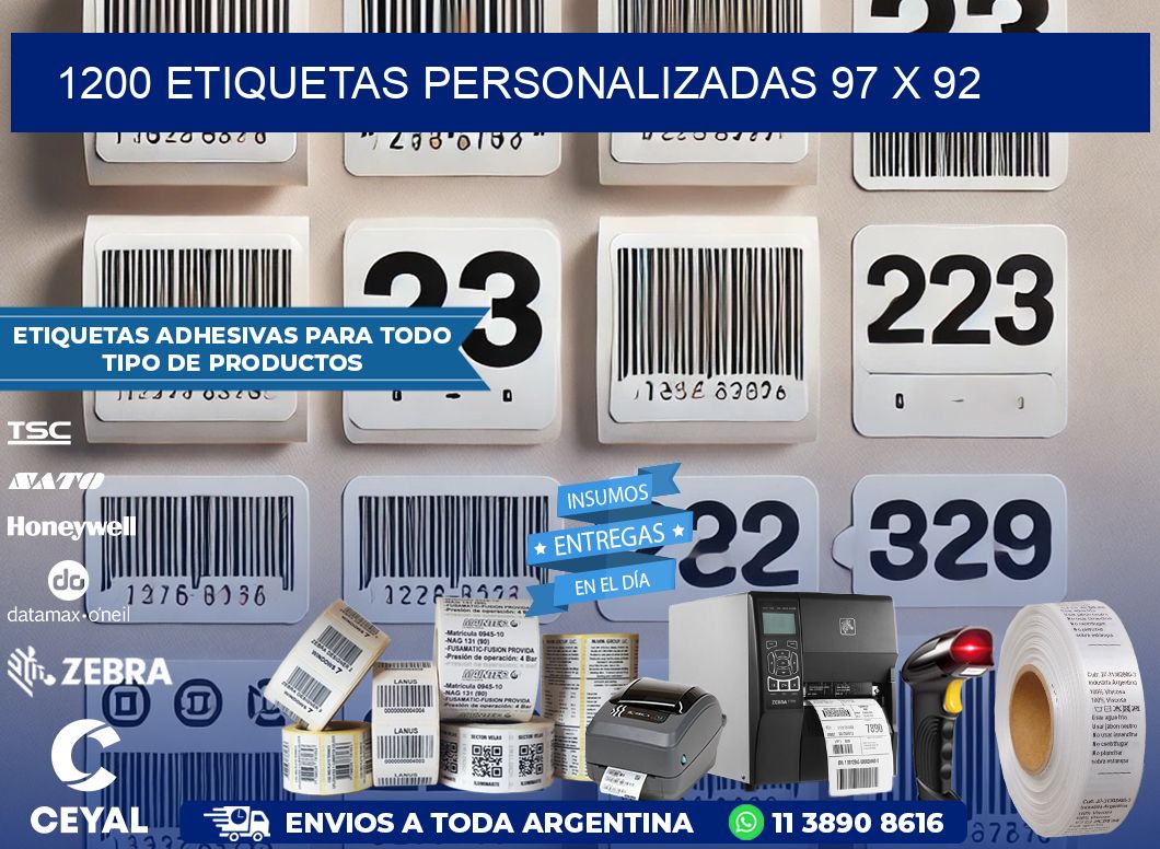 1200 ETIQUETAS PERSONALIZADAS 97 x 92