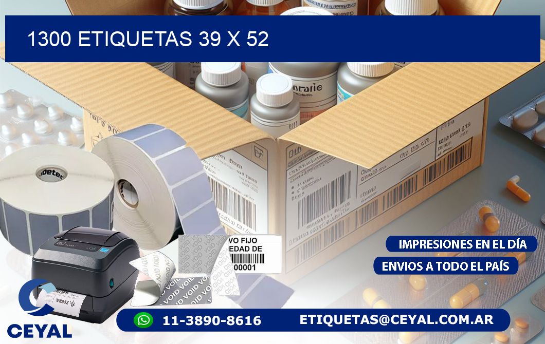 1300 ETIQUETAS 39 x 52