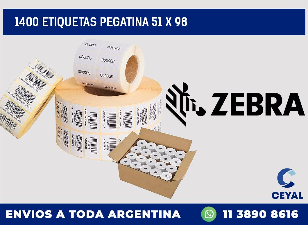 1400 ETIQUETAS PEGATINA 51 x 98