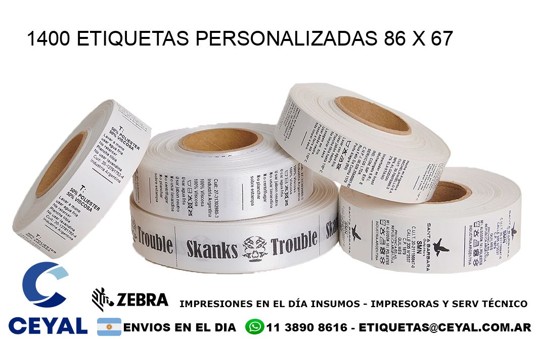 1400 ETIQUETAS PERSONALIZADAS 86 x 67