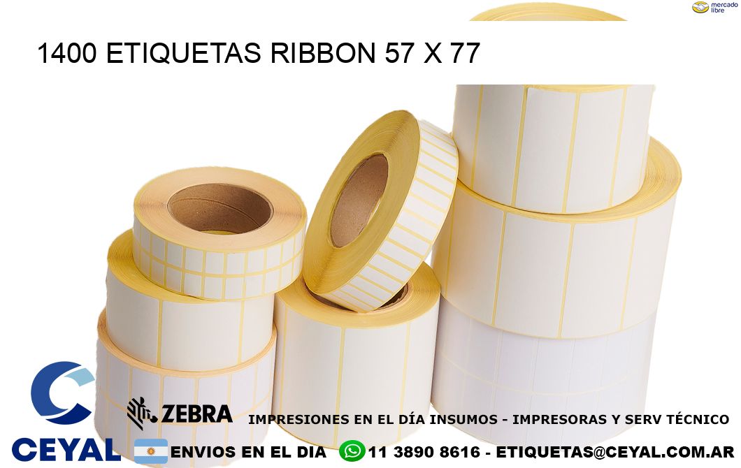 1400 ETIQUETAS RIBBON 57 x 77
