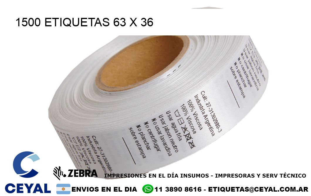 1500 ETIQUETAS 63 x 36