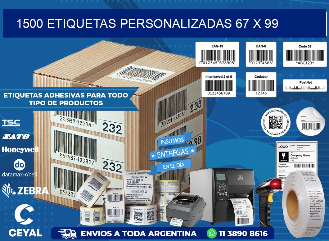 1500 ETIQUETAS PERSONALIZADAS 67 x 99