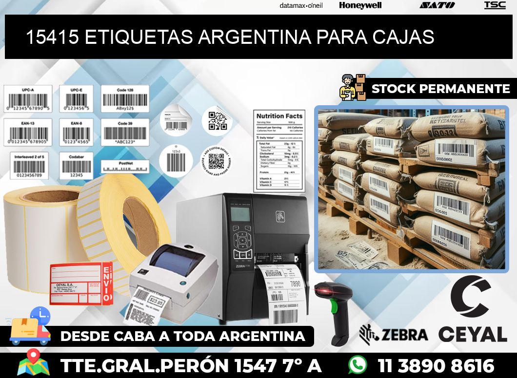 15415 ETIQUETAS ARGENTINA PARA CAJAS