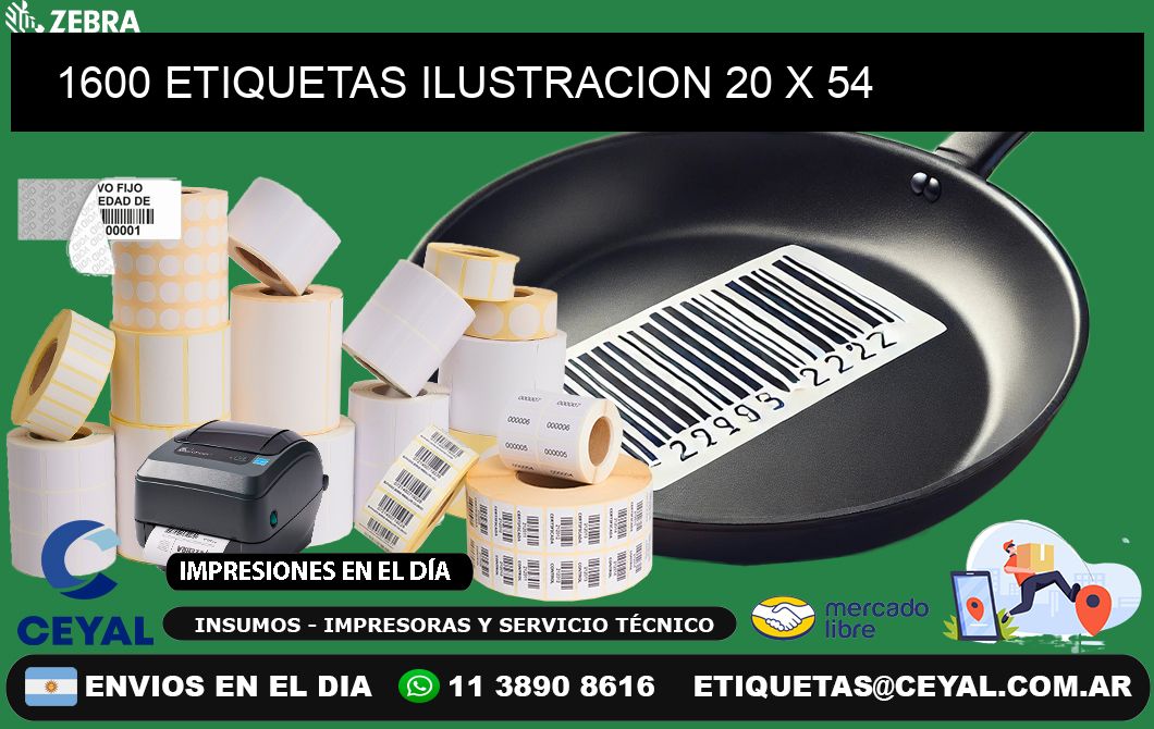 1600 ETIQUETAS ILUSTRACION 20 x 54