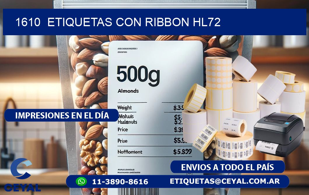 1610  ETIQUETAS CON RIBBON HL72