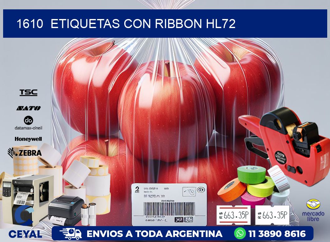 1610  ETIQUETAS CON RIBBON HL72