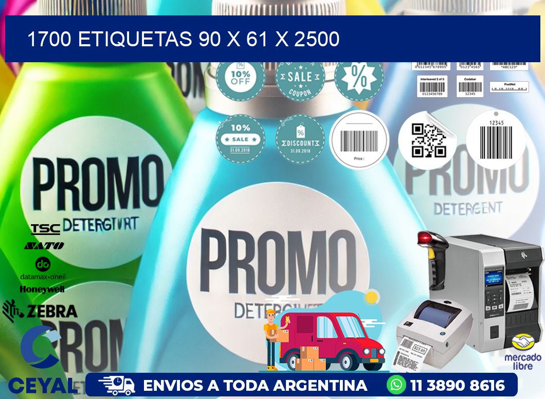1700 ETIQUETAS 90 x 61 x 2500