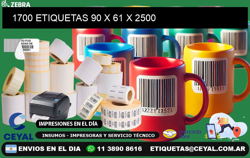 1700 ETIQUETAS 90 x 61 x 2500