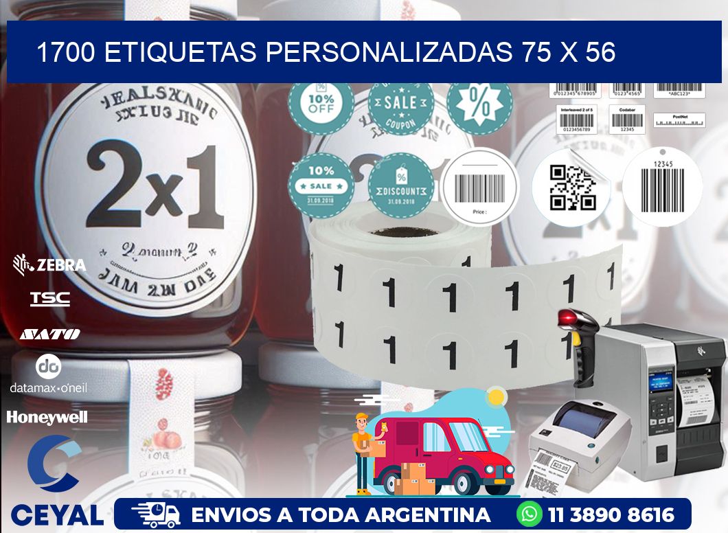 1700 ETIQUETAS PERSONALIZADAS 75 x 56