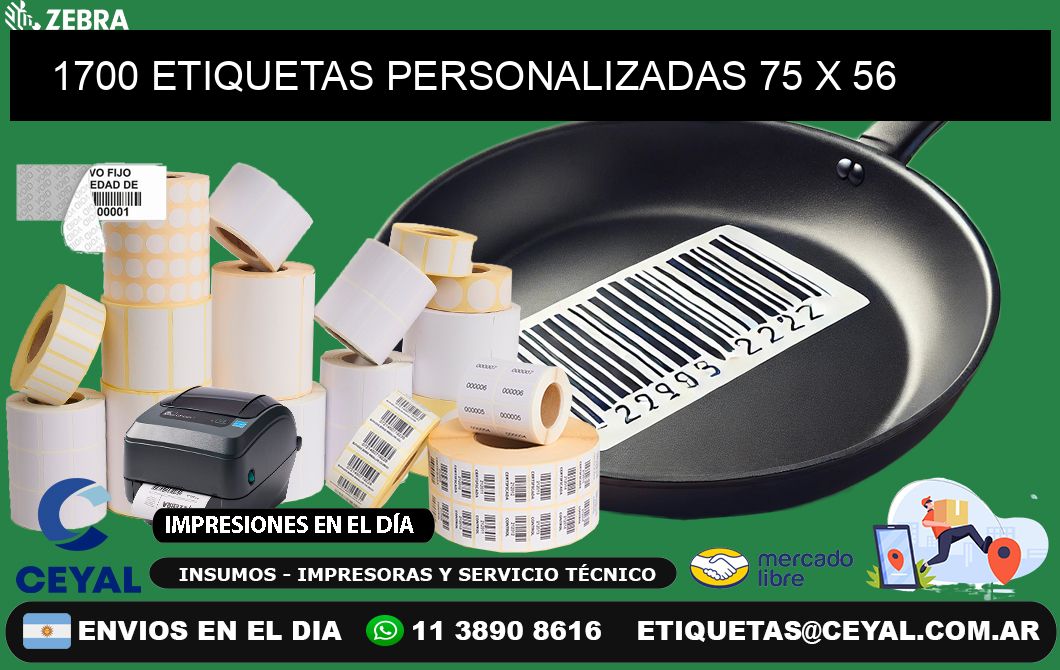 1700 ETIQUETAS PERSONALIZADAS 75 x 56