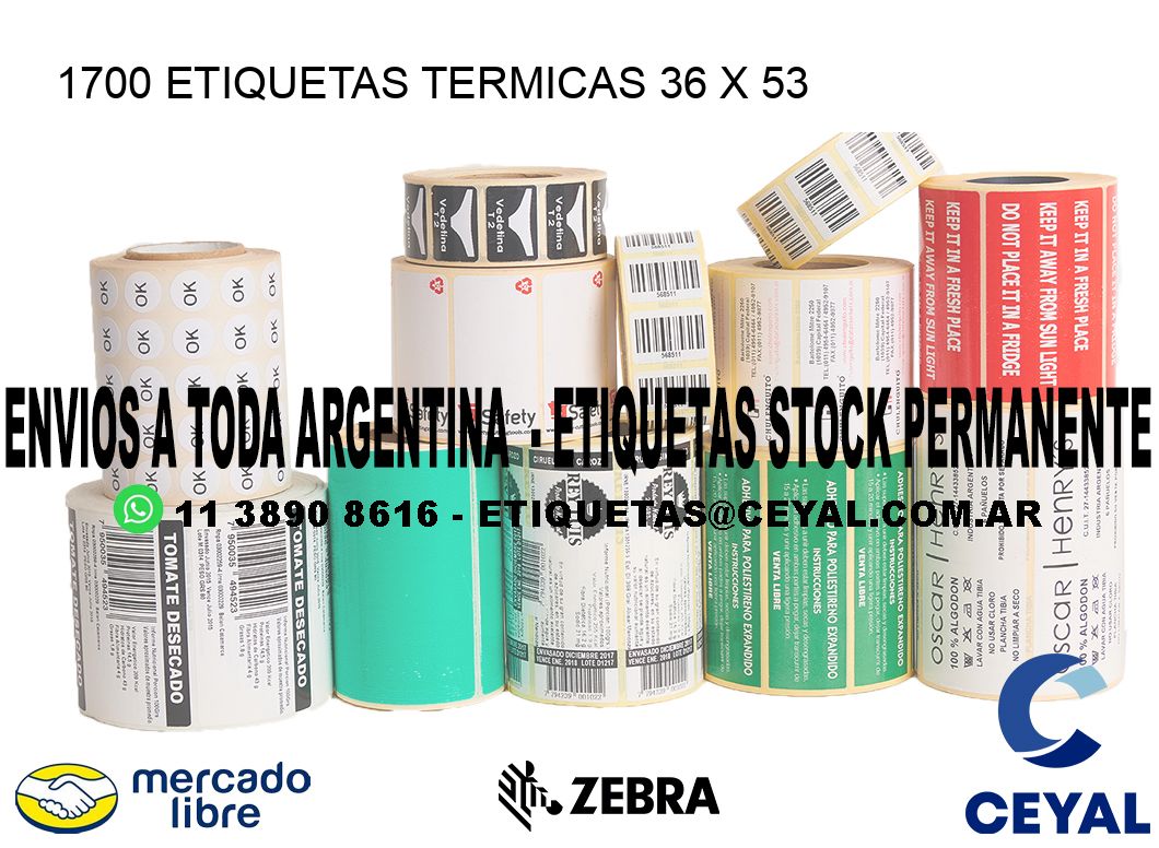 1700 ETIQUETAS TERMICAS 36 x 53