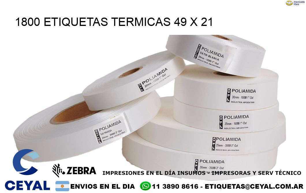 1800 ETIQUETAS TERMICAS 49 x 21