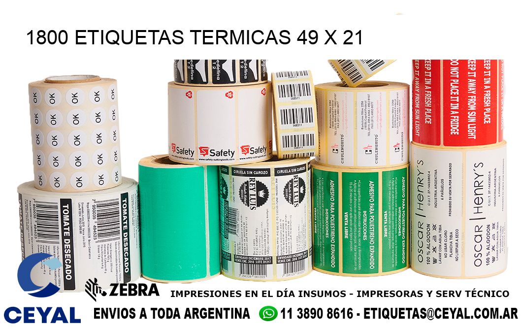 1800 ETIQUETAS TERMICAS 49 x 21