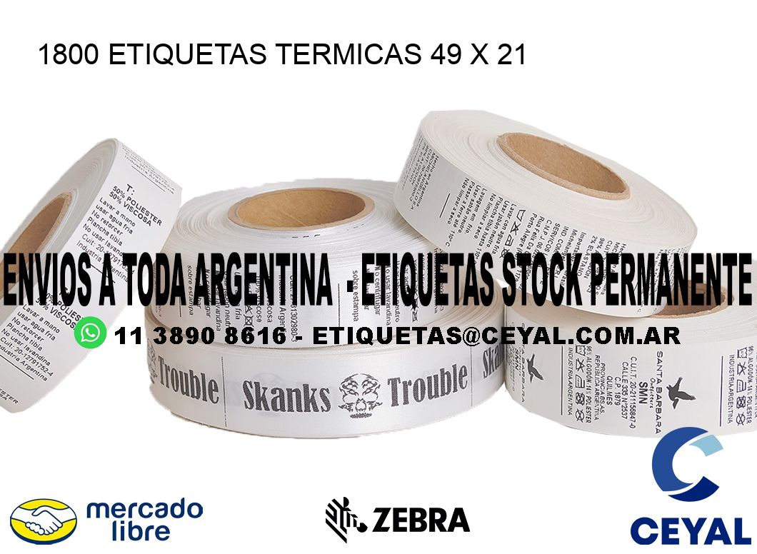 1800 ETIQUETAS TERMICAS 49 x 21