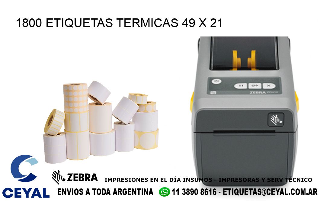 1800 ETIQUETAS TERMICAS 49 x 21