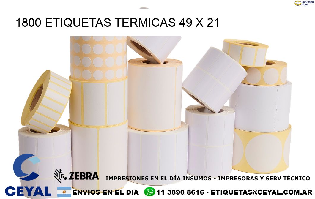 1800 ETIQUETAS TERMICAS 49 x 21