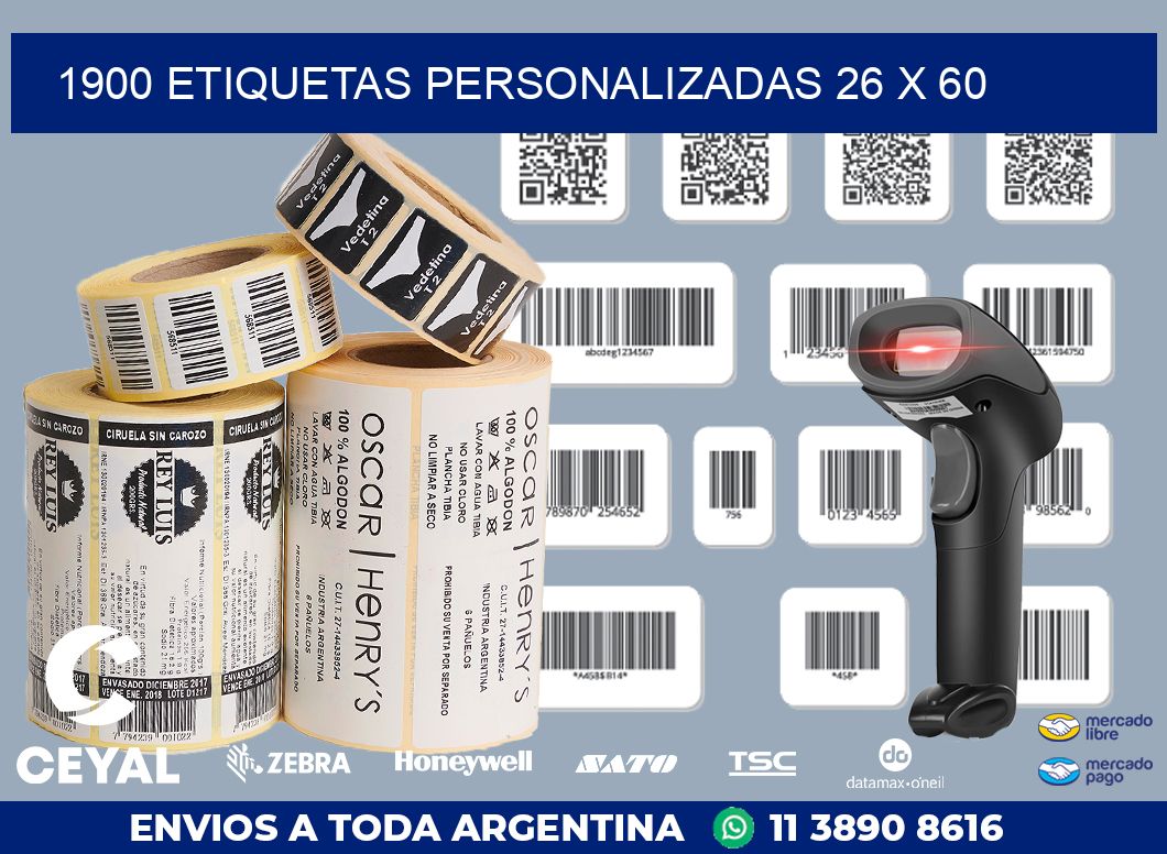 1900 ETIQUETAS PERSONALIZADAS 26 x 60