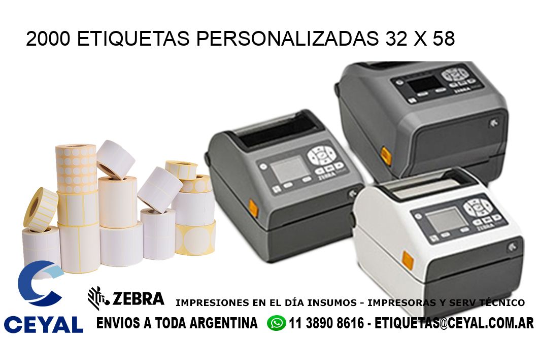 2000 ETIQUETAS PERSONALIZADAS 32 x 58