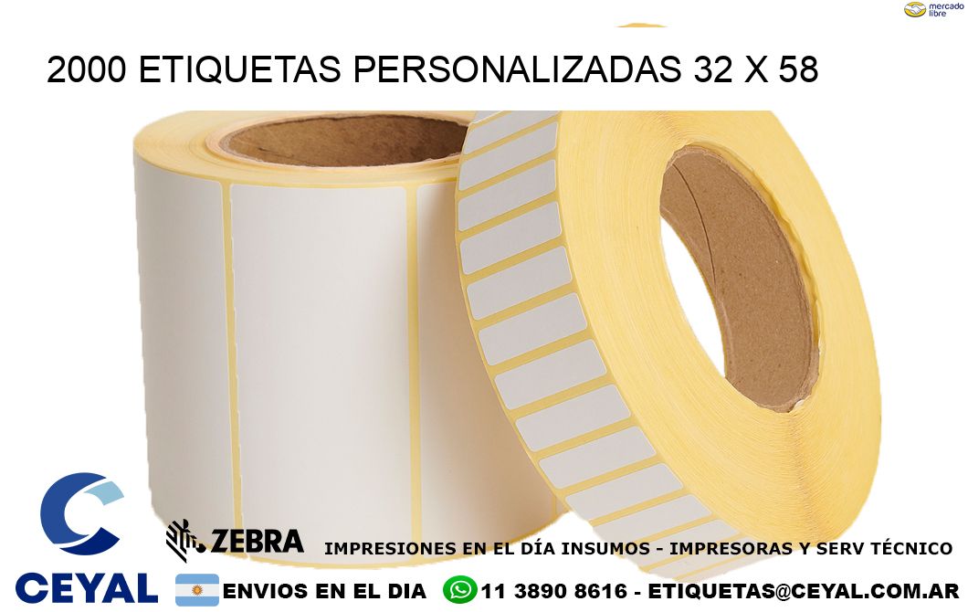 2000 ETIQUETAS PERSONALIZADAS 32 x 58