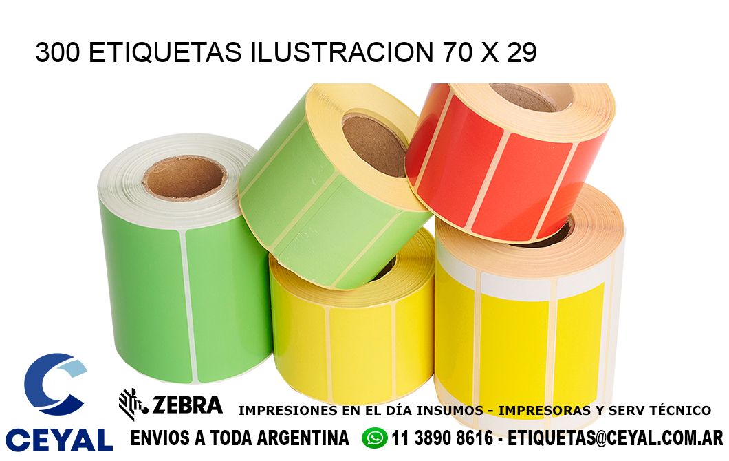 300 ETIQUETAS ILUSTRACION 70 x 29