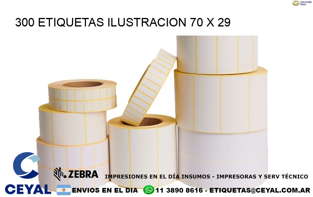 300 ETIQUETAS ILUSTRACION 70 x 29